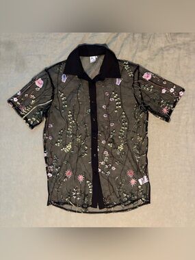 IHeartRaves Lace Flowerfields Shirt Men L